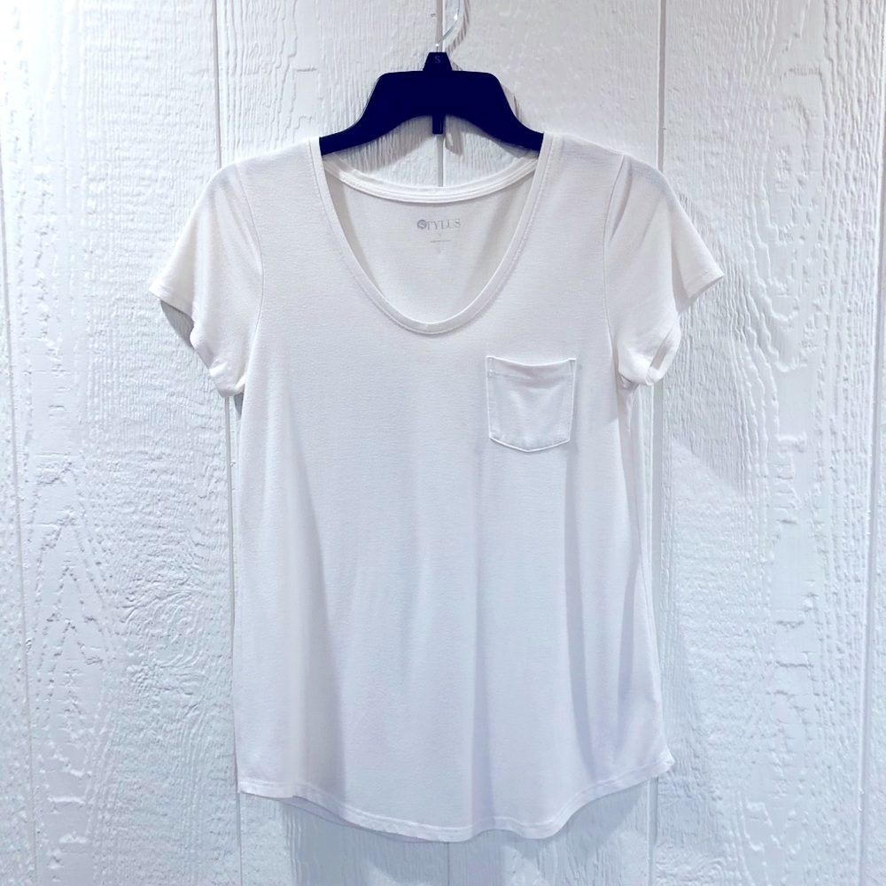 Stylus Scoop neck T shirt, Pocket T, T shirt